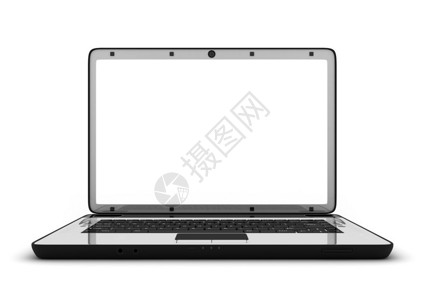 笔记本电脑前线空屏幕在图片