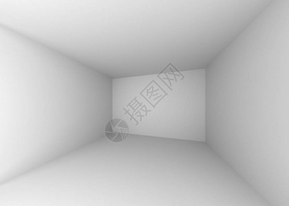 3D渲染白色空房间室内插图背景图片