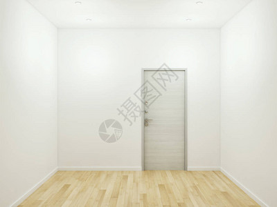 现代客厅内装有门和侧板3d的背景图片