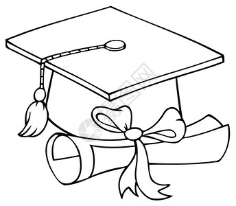 概述毕业帽和文凭卡通人物图片