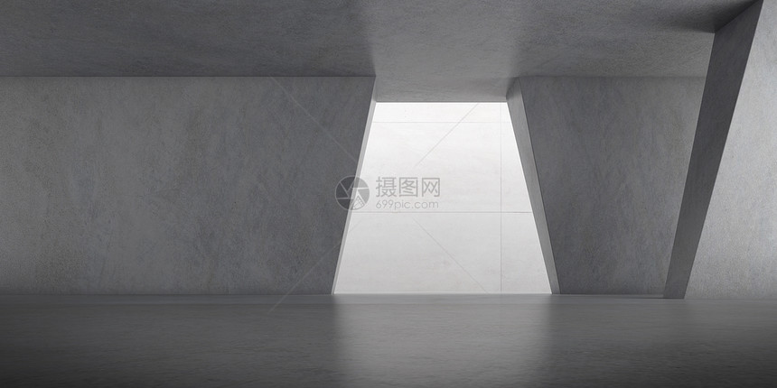 以阳光照射的混凝土空间摘要在墙上投下阴影地貌结构博物馆空间残酷主义建筑的图片