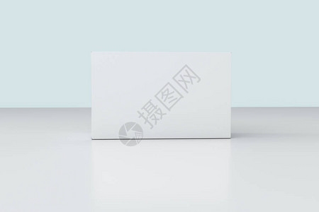 3d铸造白色背景的白色包装箱计图片