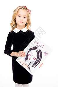 小孩子和她妈在手里画图片