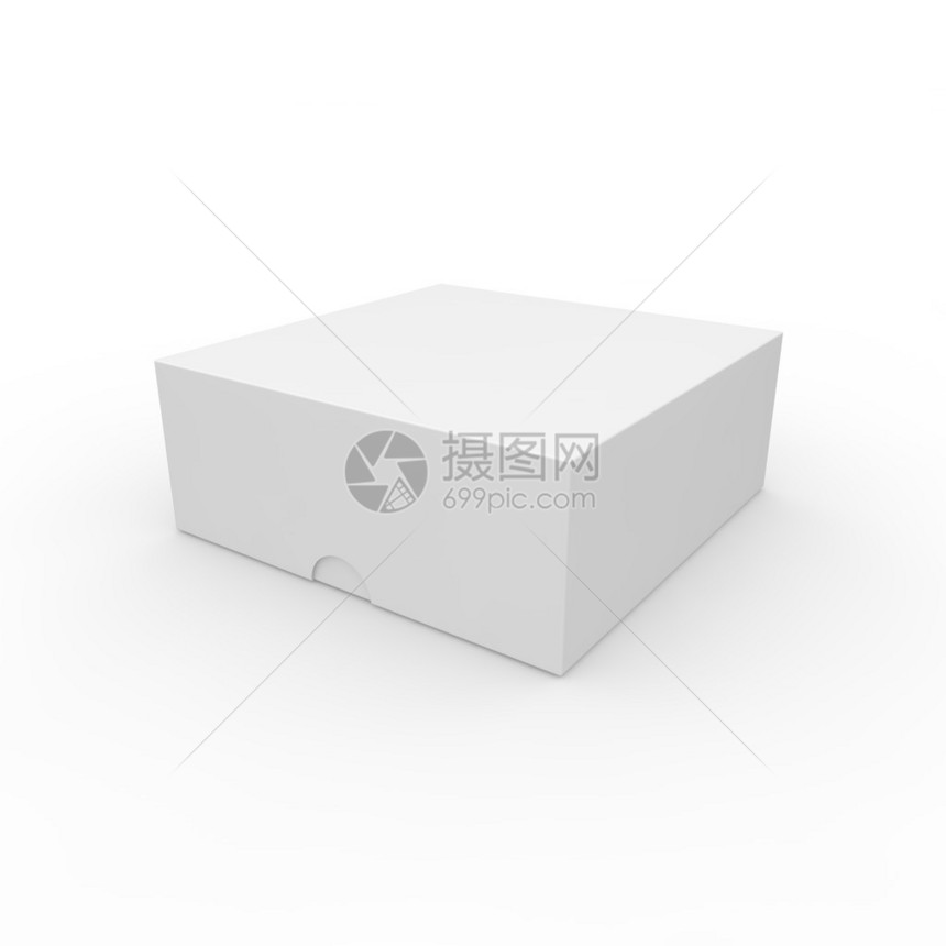 关闭的白色空盒子盖子上有一个洞要打开图片