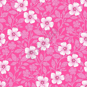无缝可爱粉红色花卉图案图片