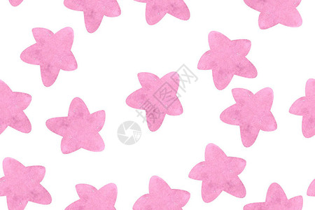 粉红色的星图案水彩背景图片
