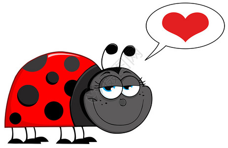快乐的Ladybug卡通字符图片