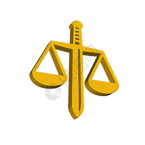 图标白色正义天平的象征背景图片