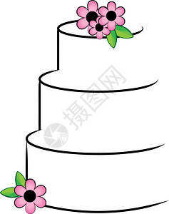 托塔天王黑色白色和粉红色蛋糕形状的剪切图象插画