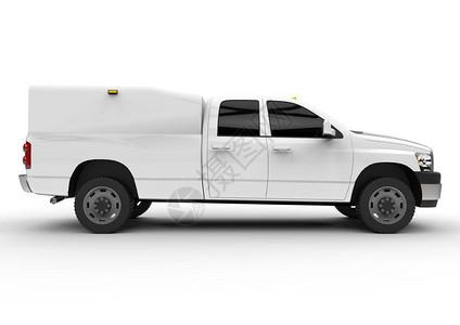 派遣带双驾驶室和面包车的白色商用车送货卡车设计图片