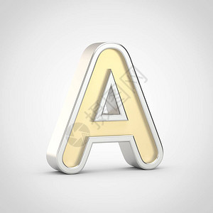 光滑字母A大写3D使金字型的银色轮廓与图片