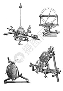 十九世纪的古老大地测量和天文仪器图片
