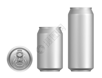 麦酒白色背景上的啤酒或其他罐头设计图片