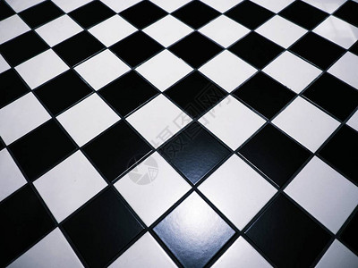 黑色和白色的格子地板背景种族大理背景图片