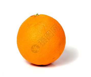 纯白色背景上明亮的成熟橙子图片
