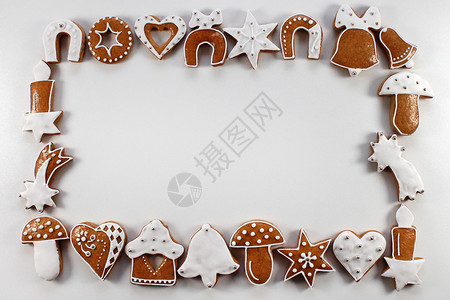 姜饼圣诞框架背景图片