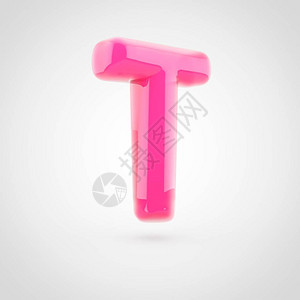 结婚了艺术字粉红色字母T大写光滑的粉红色字体的3D渲染充满了在白色背景上隔设计图片