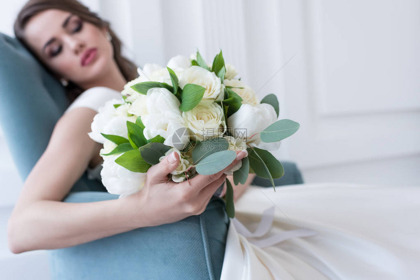 新娘有选择焦点婚礼花图片
