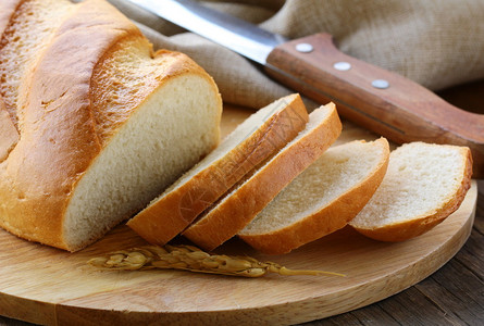 新鲜的白面包背景图片