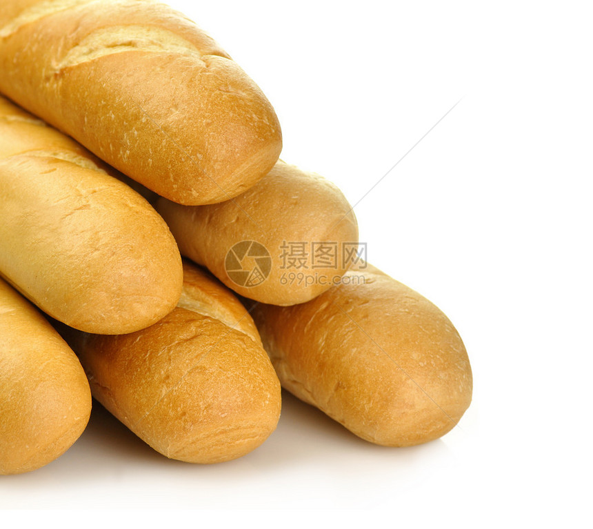 一面包新鲜的烤法国面包或意大图片
