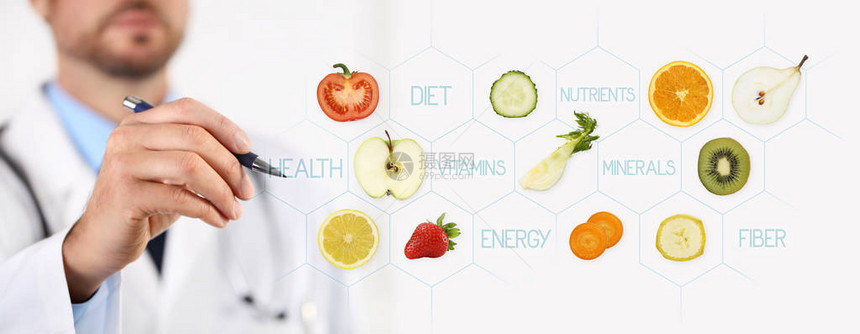 健康食品概念营养学医生用笔图片