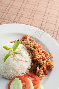 泰国食品风格稻谷上铺满了图片