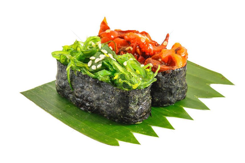 寿司稻草在乌贼和日本海图片