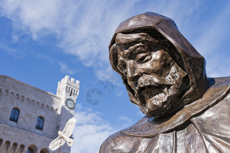 马尔迪斯蒙特卡洛的弗朗西斯科格里马尔迪雕像背景