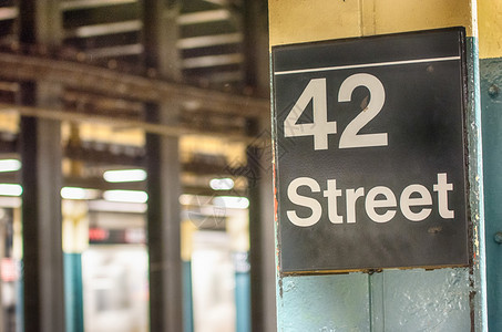 纽约市第42路地铁标志背景图片