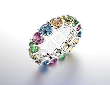 具有不同颜色宝石的订婚戒指图片