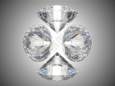 四块钻石或宝石灰色背景图片