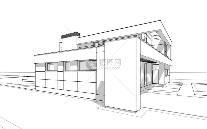 提供现代舒适房屋的草图图片