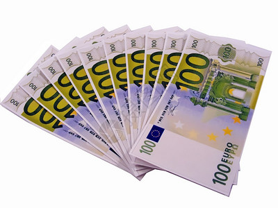 100欧元的1000欧元白底钞高清图片