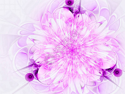粉红色的分形花计算机生成的抽象图像图片