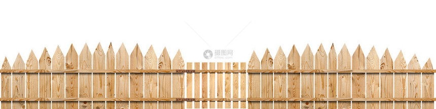 木栅栏有白色隔开的大门图片