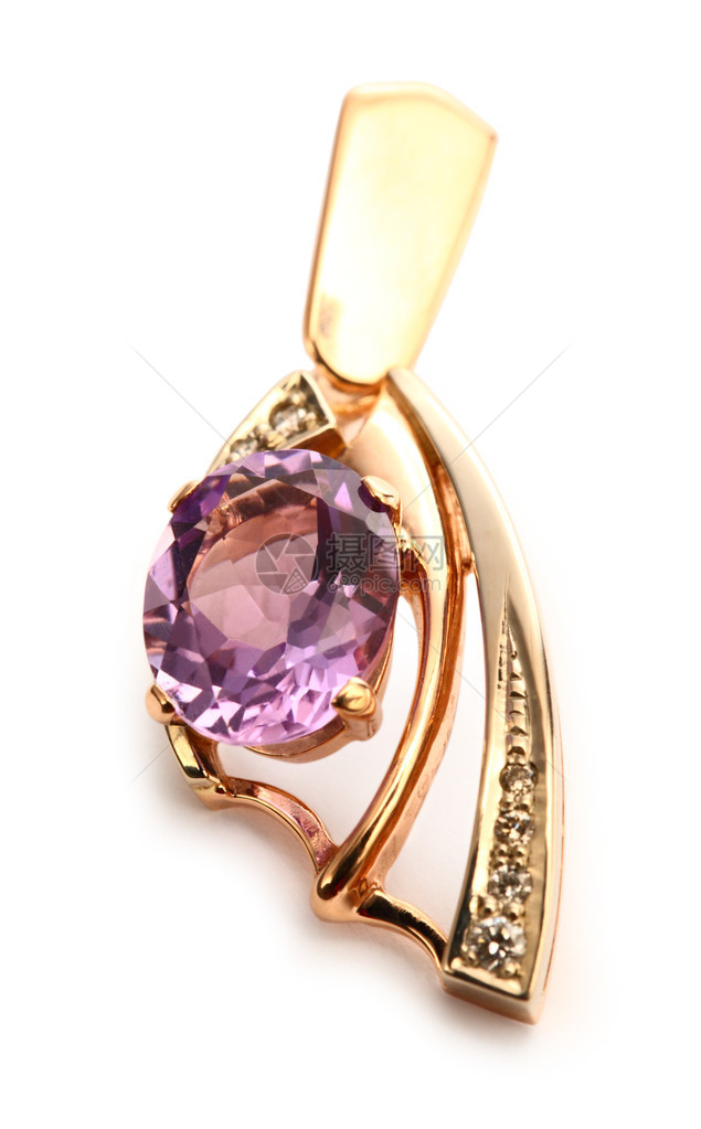 紫水晶和钻石吊坠图片