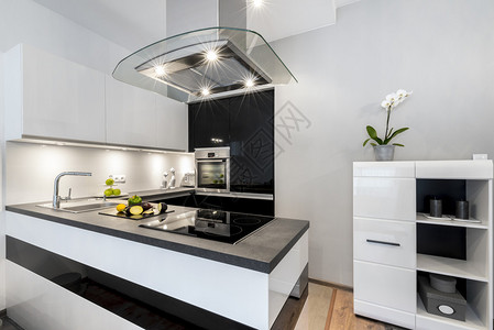 黑白厨房现代室内设计房子建筑学图片