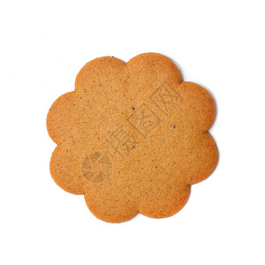 孤立在白色背景上的甜棕色饼干背景图片