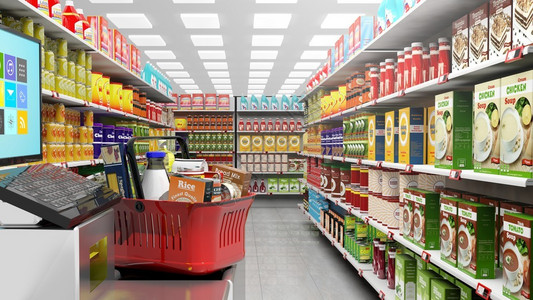 退思园三维超市的3D翻版大量选择货架上的产品在退设计图片