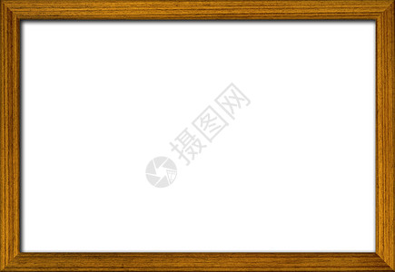 白色背景上的空白木框图片