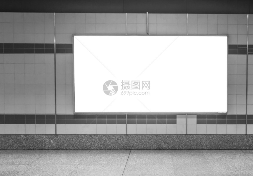 地铁站空白水平大海报黑白色调图片
