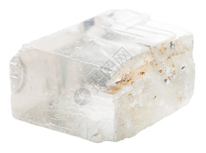 收集天然岩石冰岛晶石矿物石在白色背景图片