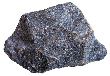 矿产资源的宏观拍摄白色背景上孤立的铬铁图片