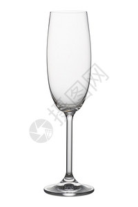 香槟空的古典玻璃在白色背景图片