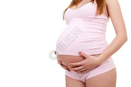 孕妇腹部的特写侧视图图片