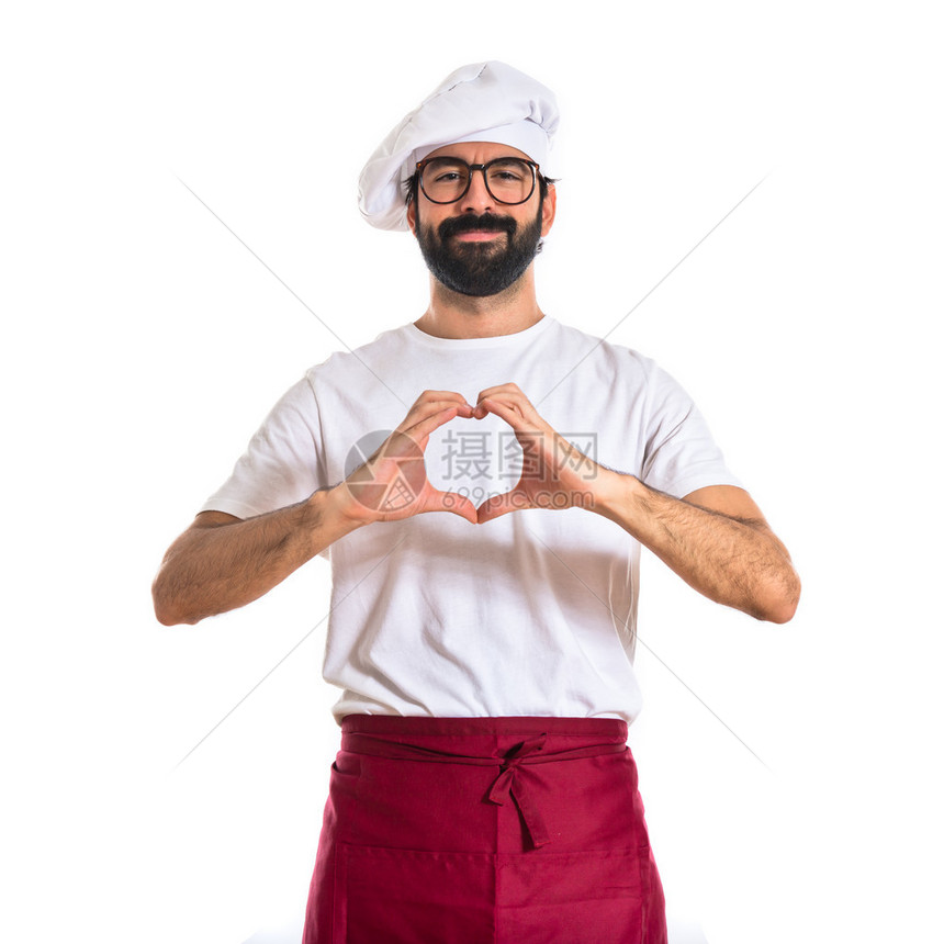 厨师用她的双手做一颗心图片