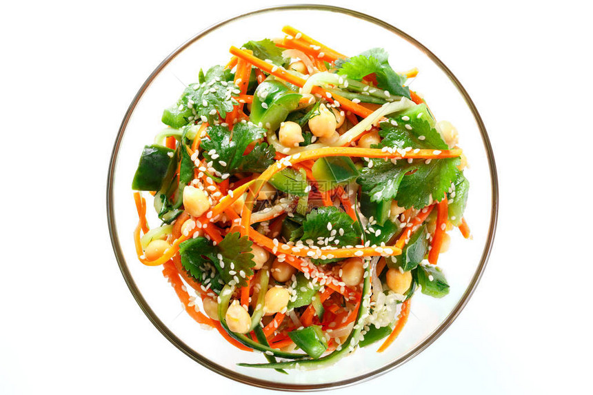 泰国的沙拉来自生胡萝卜和黄瓜图片