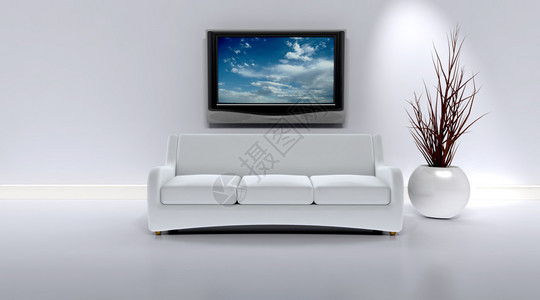 当代室内沙发的3D渲染背景图片