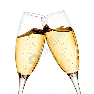 两个优雅的香槟杯高清图片