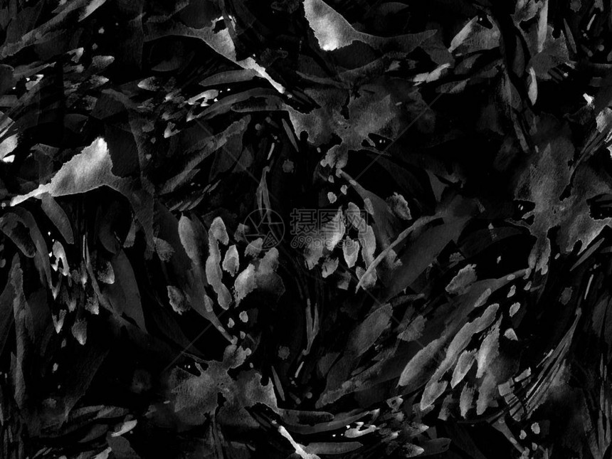 波西米亚万花筒抽象无缝图案黑白民族质感水彩波西米亚摩洛哥印花泳装水彩抽象扎染室内印花图片